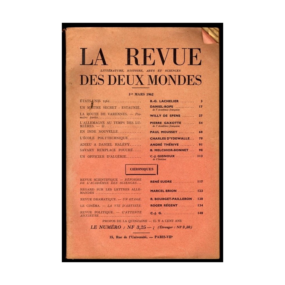 la revue des deux mondes